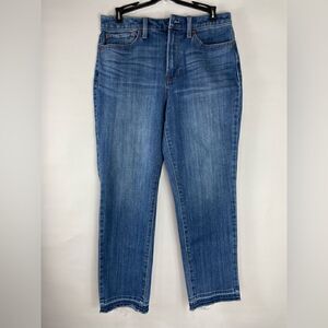 Talbots Flawless High-Waist Straight Ankle Jeans Size 6 Raw Hem